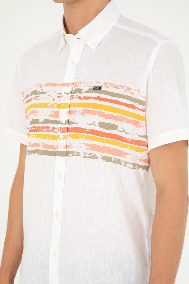 Erkek Haki Kısa Kollu Gömlek - 50282801005