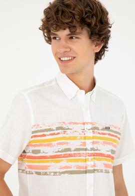 Erkek Haki Kısa Kollu Gömlek - 50282801005