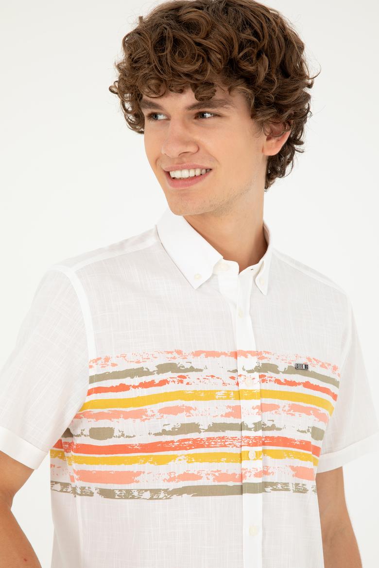 Erkek Haki Kısa Kollu Gömlek - 50282801005