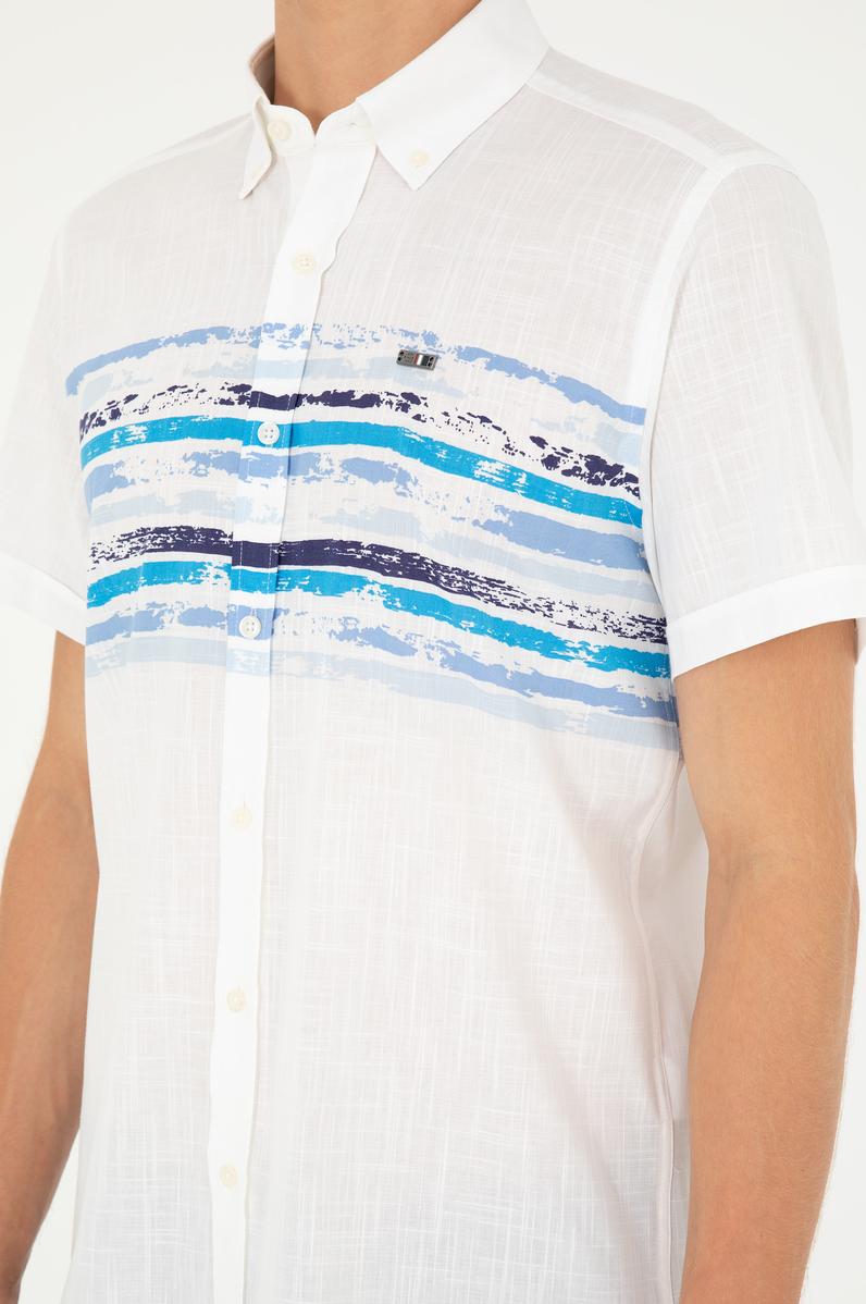 Erkek Saks Kısa Kollu Gömlek