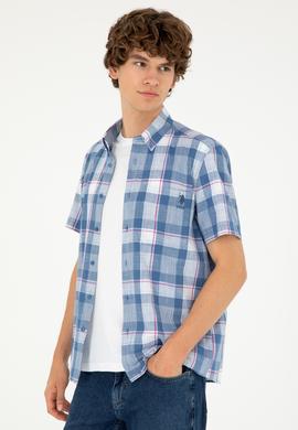 Erkek Saks Kısa Kollu Gömlek - 50282892013