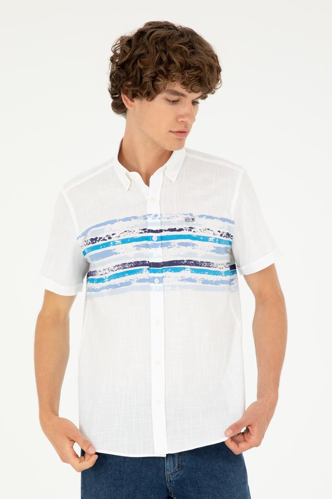 Erkek Saks Kısa Kollu Gömlek