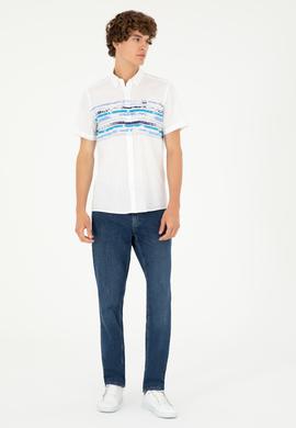 Erkek Saks Kısa Kollu Gömlek - 50282801011