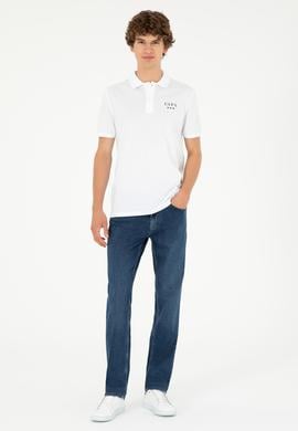 Erkek Regular Fit Polo Yaka Beyaz Tişört - 50288504008