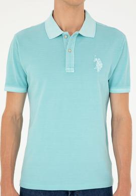 Erkek Slim Fit Polo Yaka Mint Basic Tişört - 50294207058