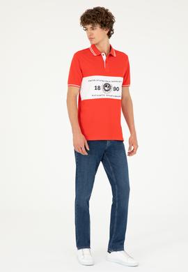 Erkek Regular Fit Polo Yaka Kırmızı Tişört - 50281562019