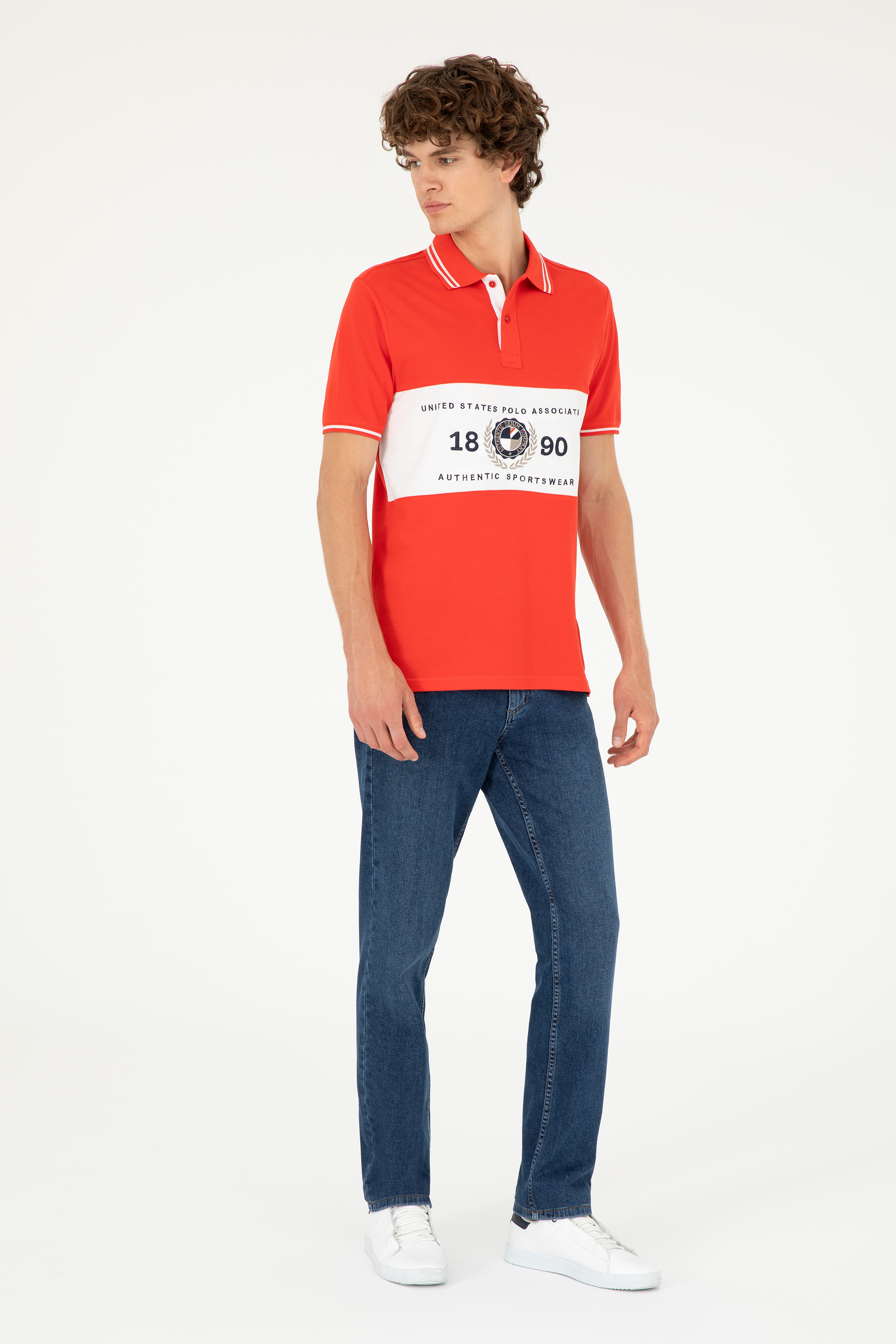 Erkek Regular Fit Polo Yaka Kırmızı Tişört