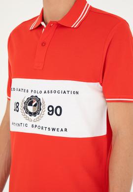 Erkek Regular Fit Polo Yaka Kırmızı Tişört - 50281562019