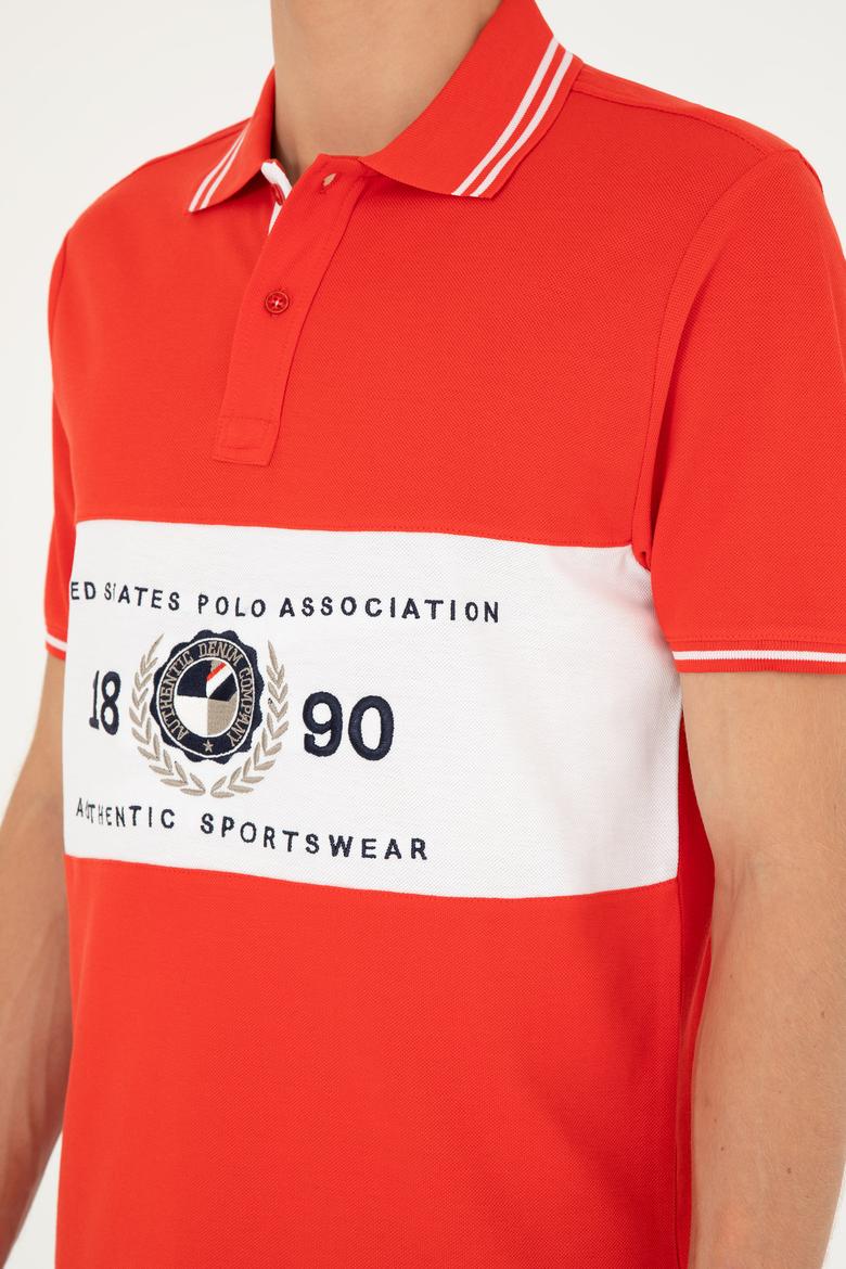 Erkek Regular Fit Polo Yaka Kırmızı Tişört - 50281562019