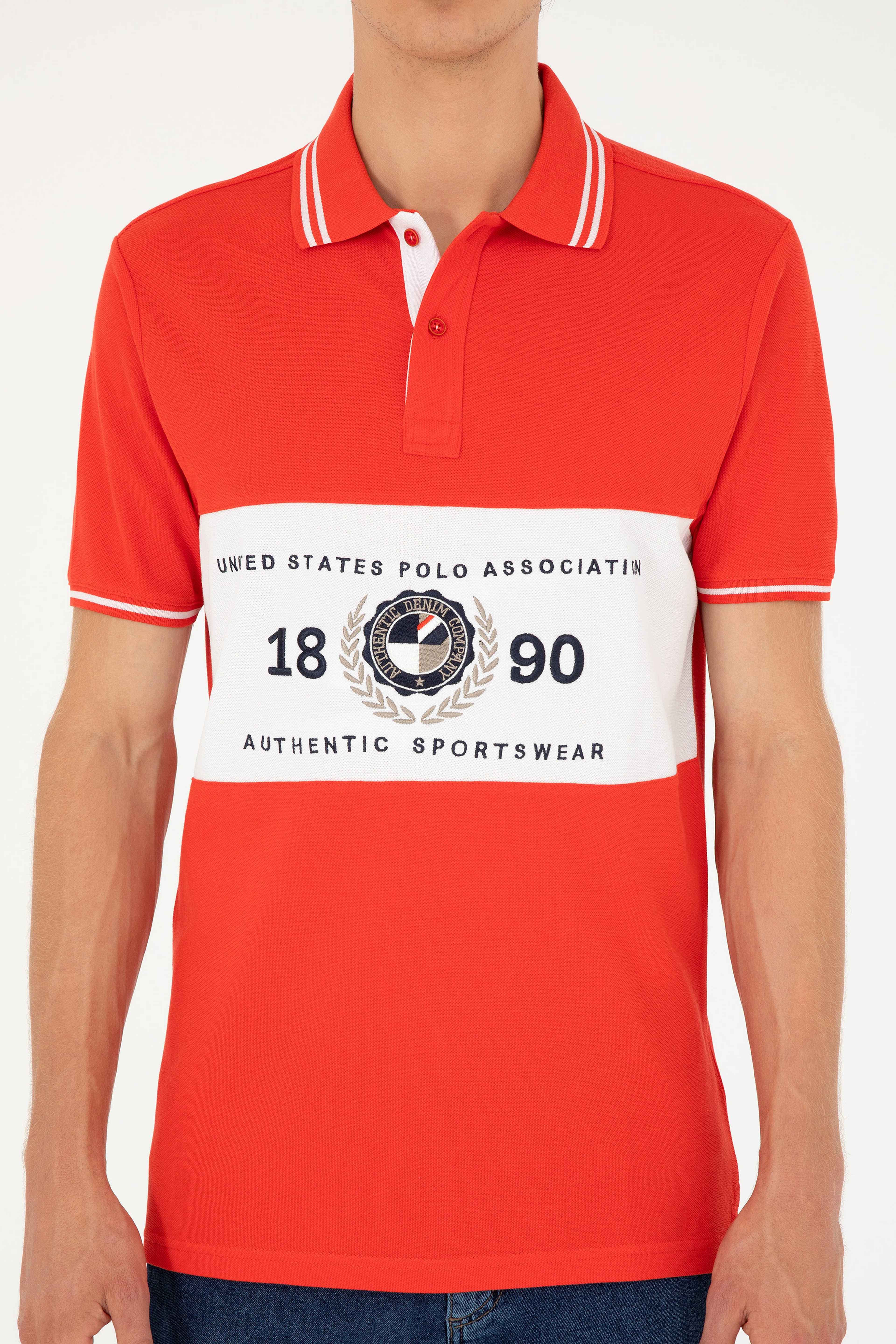 Erkek Regular Fit Polo Yaka Kırmızı Tişört