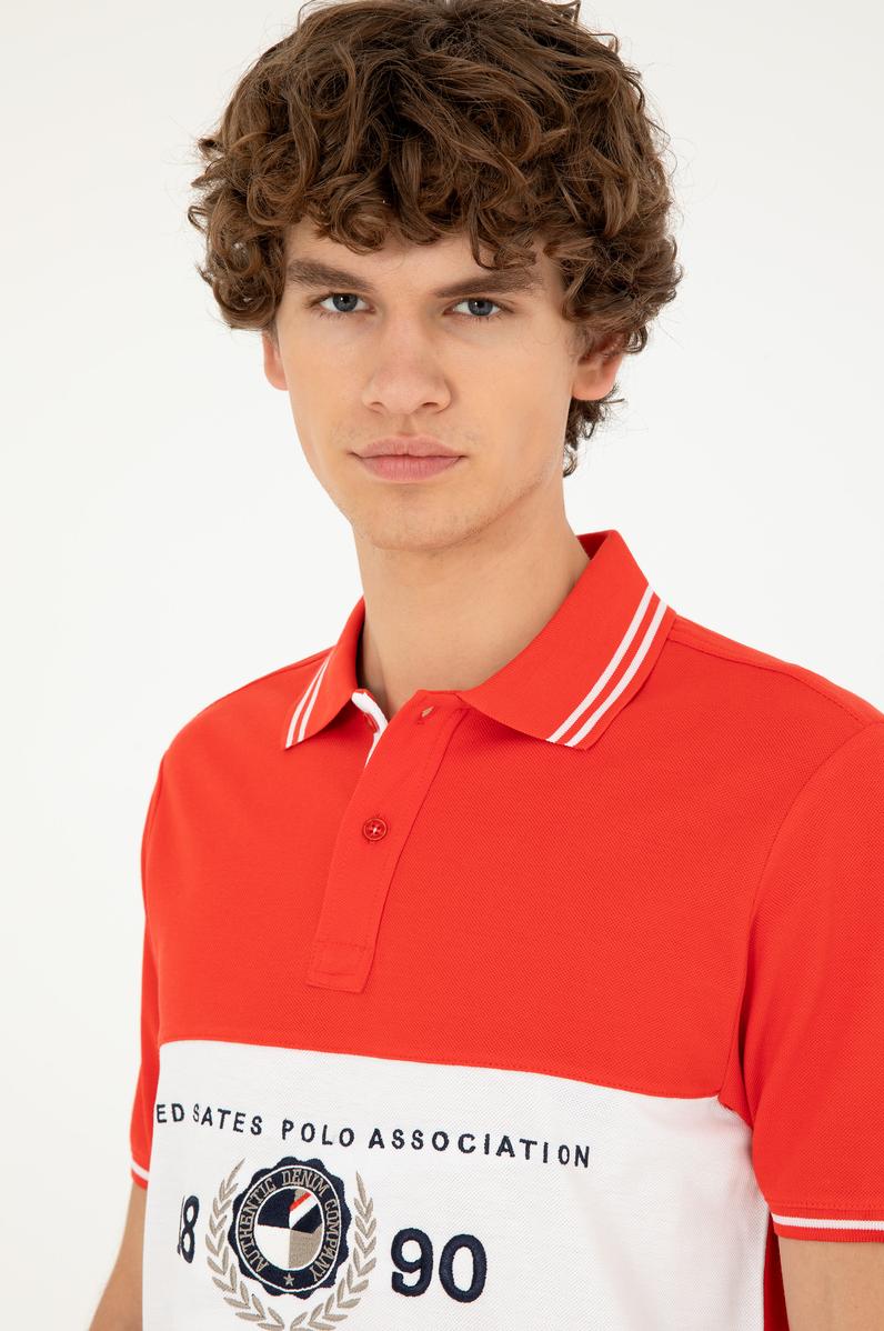 Erkek Regular Fit Polo Yaka Kırmızı Tişört