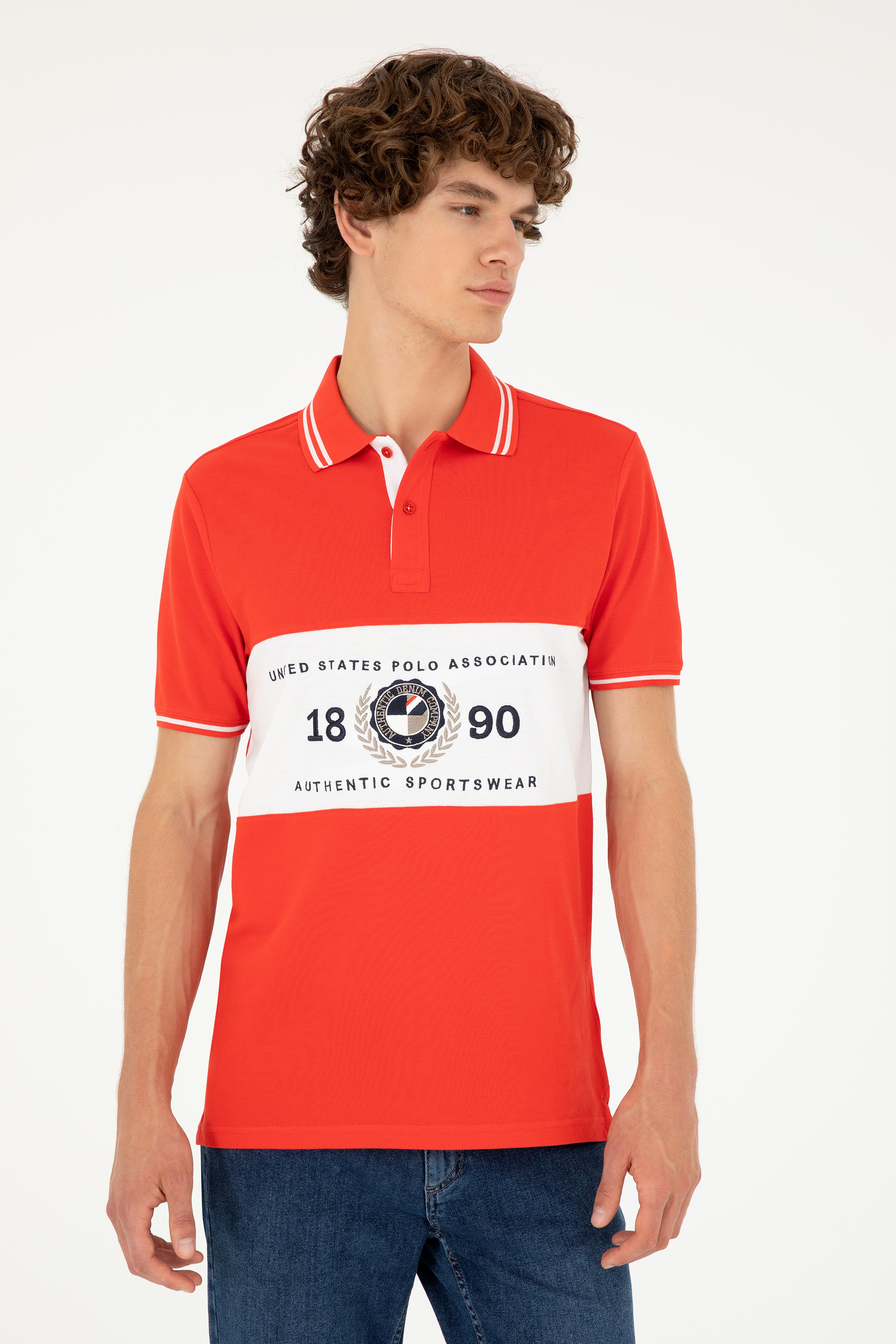 Erkek Regular Fit Polo Yaka Kırmızı Tişört