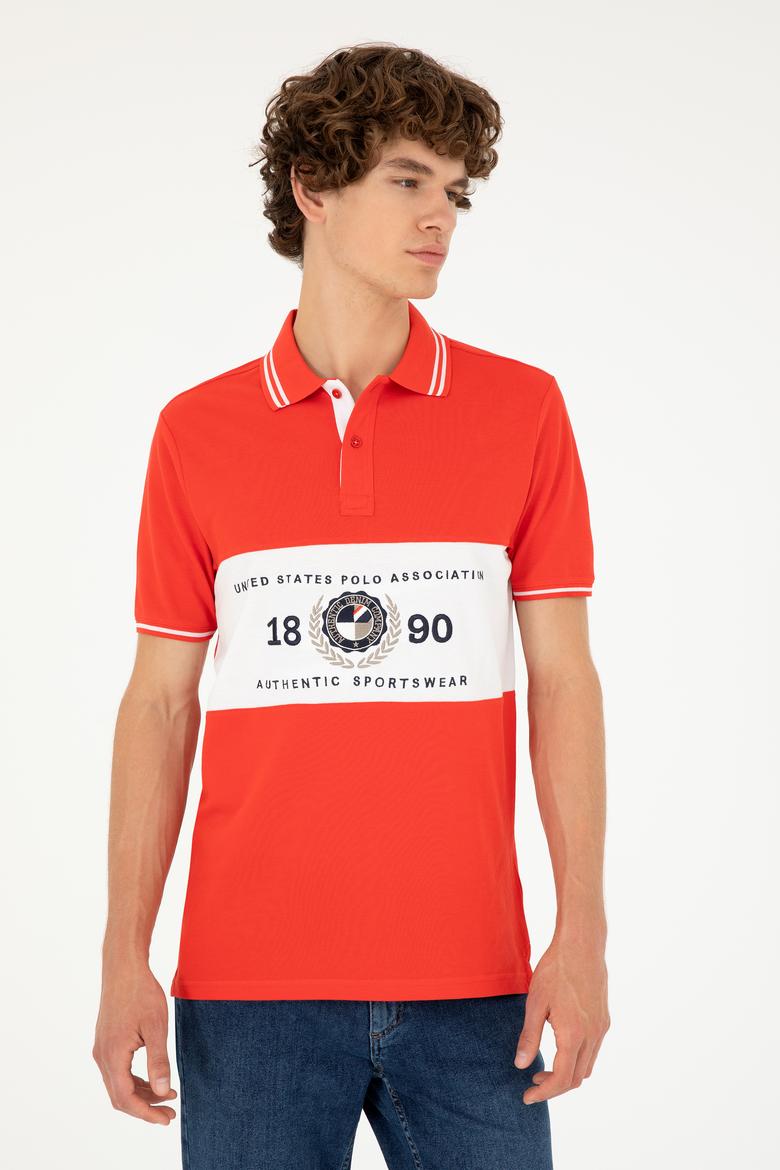 Erkek Regular Fit Polo Yaka Kırmızı Tişört - 50281562019