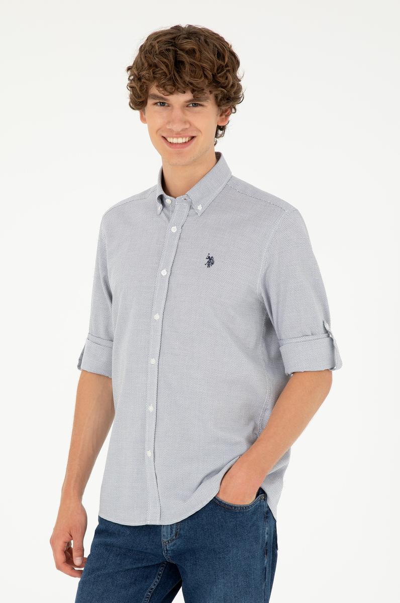 Erkek Lacivert Uzun Kollu Gömlek