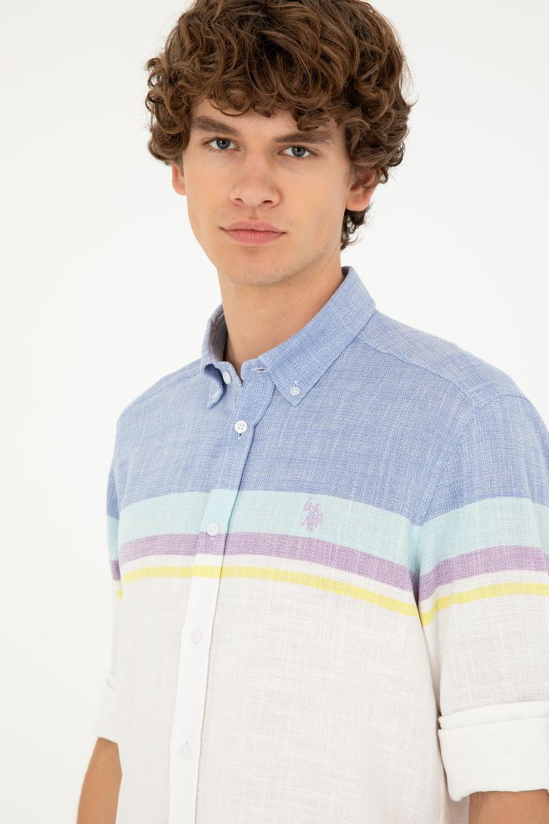 Erkek Saks Uzun Kollu Gömlek - 50289218005