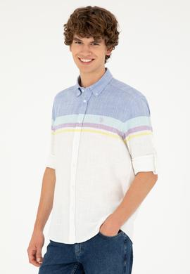 Erkek Saks Uzun Kollu Gömlek - 50289218005