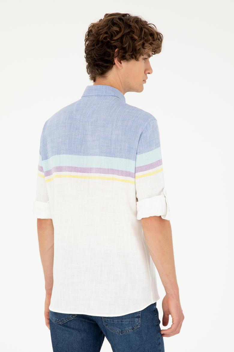 Erkek Saks Uzun Kollu Gömlek - 50289218005