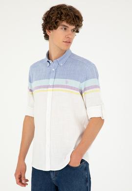 Erkek Saks Uzun Kollu Gömlek - 50289218005