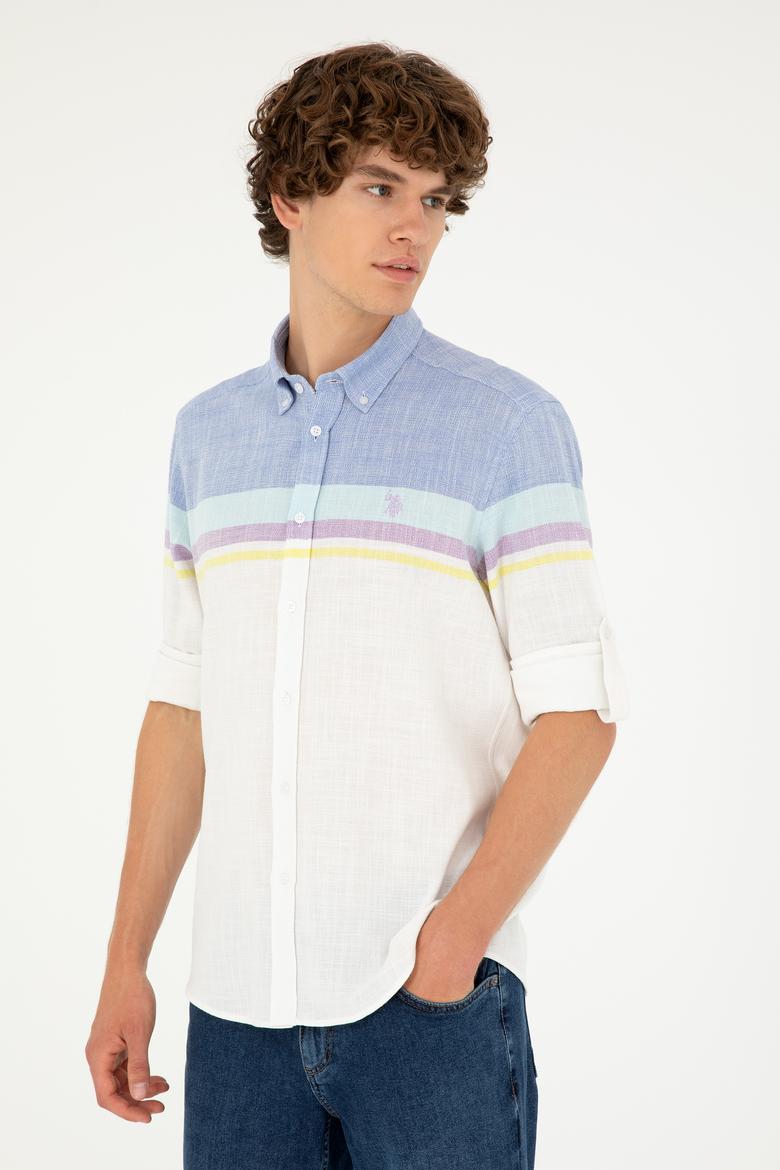 Erkek Saks Uzun Kollu Gömlek - 50289218005