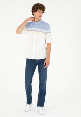 Erkek Saks Uzun Kollu Gömlek - 50289218005