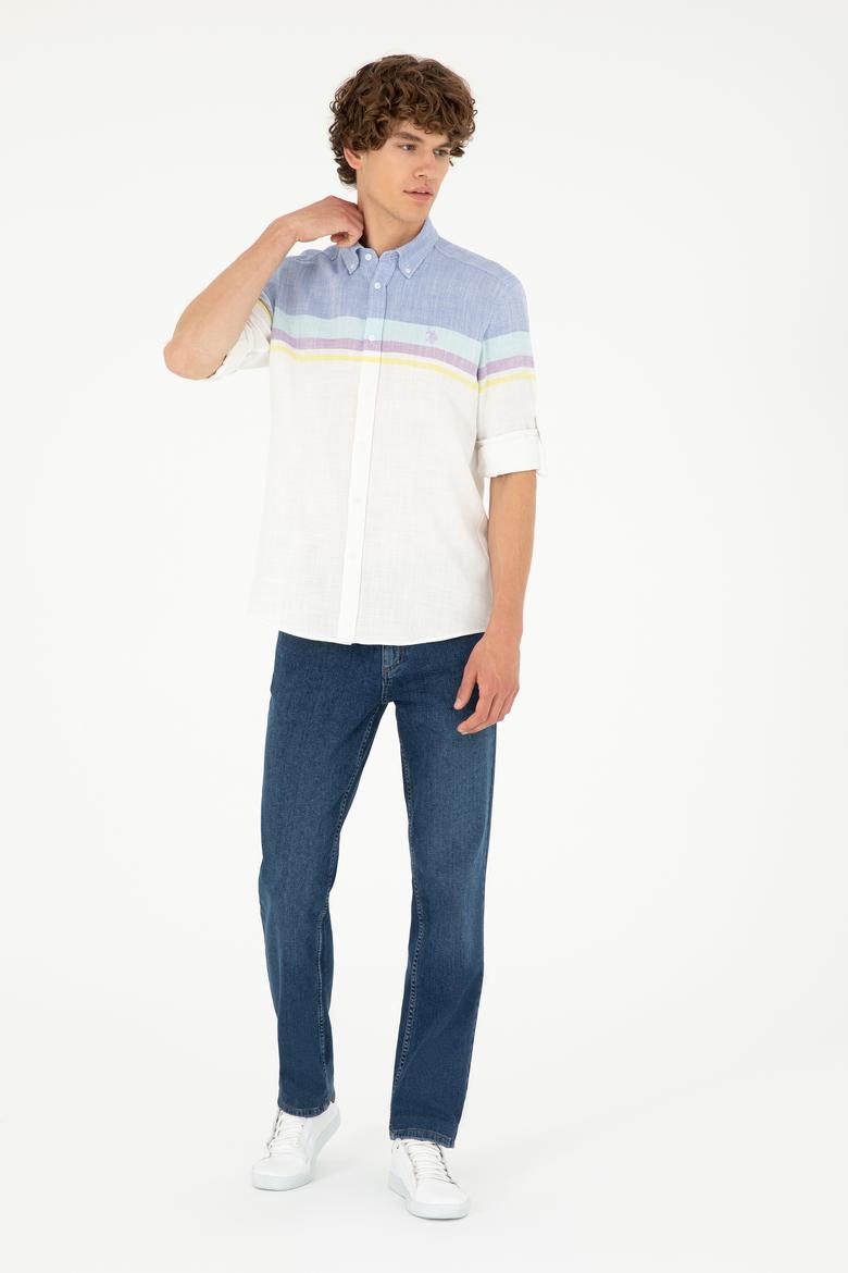 Erkek Saks Uzun Kollu Gömlek - 50289218005