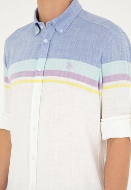 Erkek Saks Uzun Kollu Gömlek - 50289218005