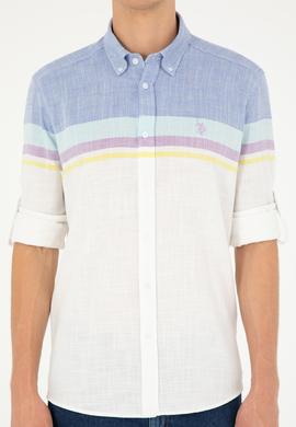 Erkek Saks Uzun Kollu Gömlek - 50289218005