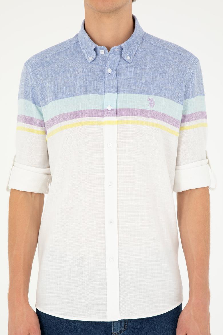 Erkek Saks Uzun Kollu Gömlek - 50289218005