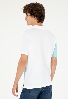 Erkek Regular Fit Polo Yaka Su Yeşili Tişört - 50281521036