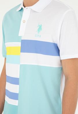 Erkek Regular Fit Polo Yaka Su Yeşili Tişört - 50281521036