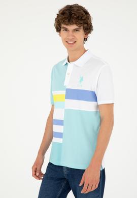 Erkek Regular Fit Polo Yaka Su Yeşili Tişört - 50281521036