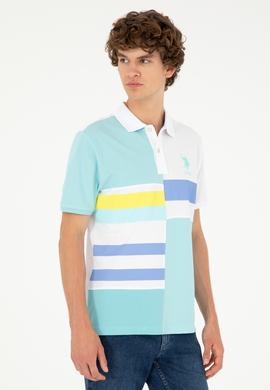 Erkek Regular Fit Polo Yaka Su Yeşili Tişört - 50281521036