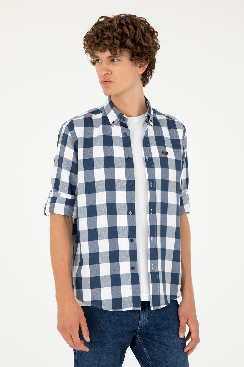 Erkek Lacivert Uzun Kollu Gömlek - 50288856014