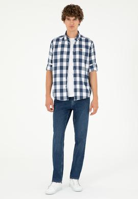 Erkek Lacivert Uzun Kollu Gömlek - 50288856014