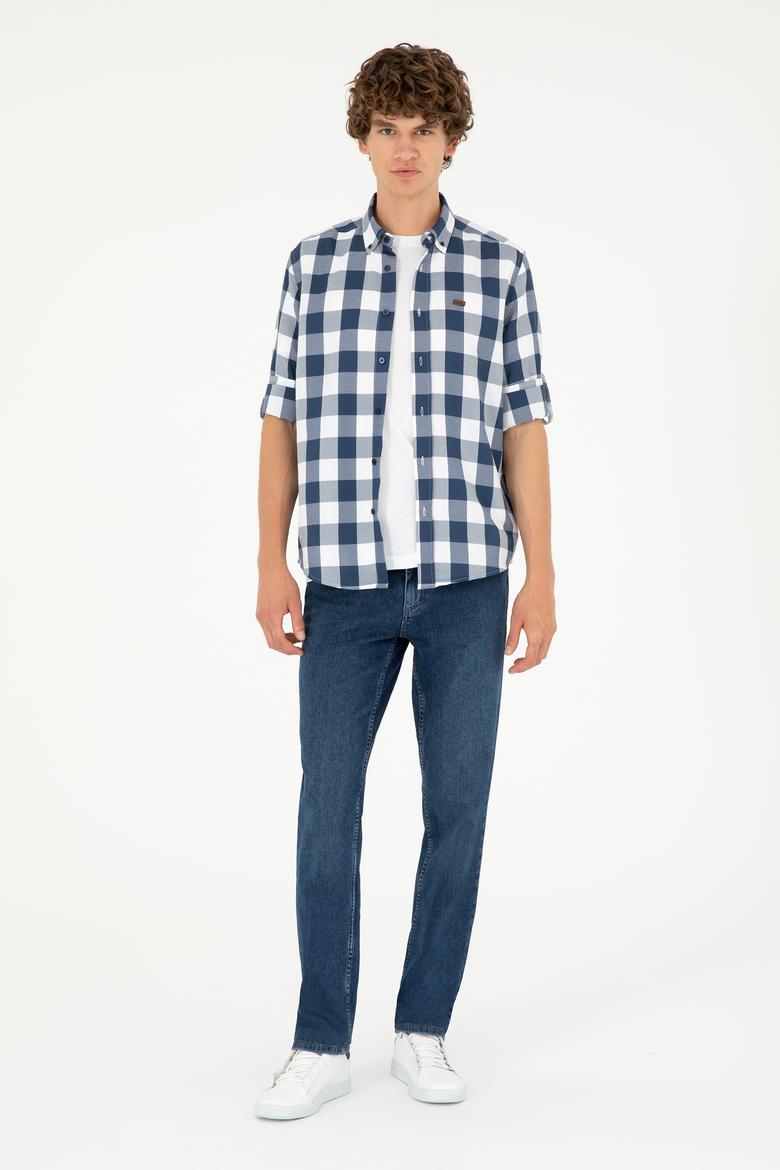 Erkek Lacivert Uzun Kollu Gömlek - 50288856014