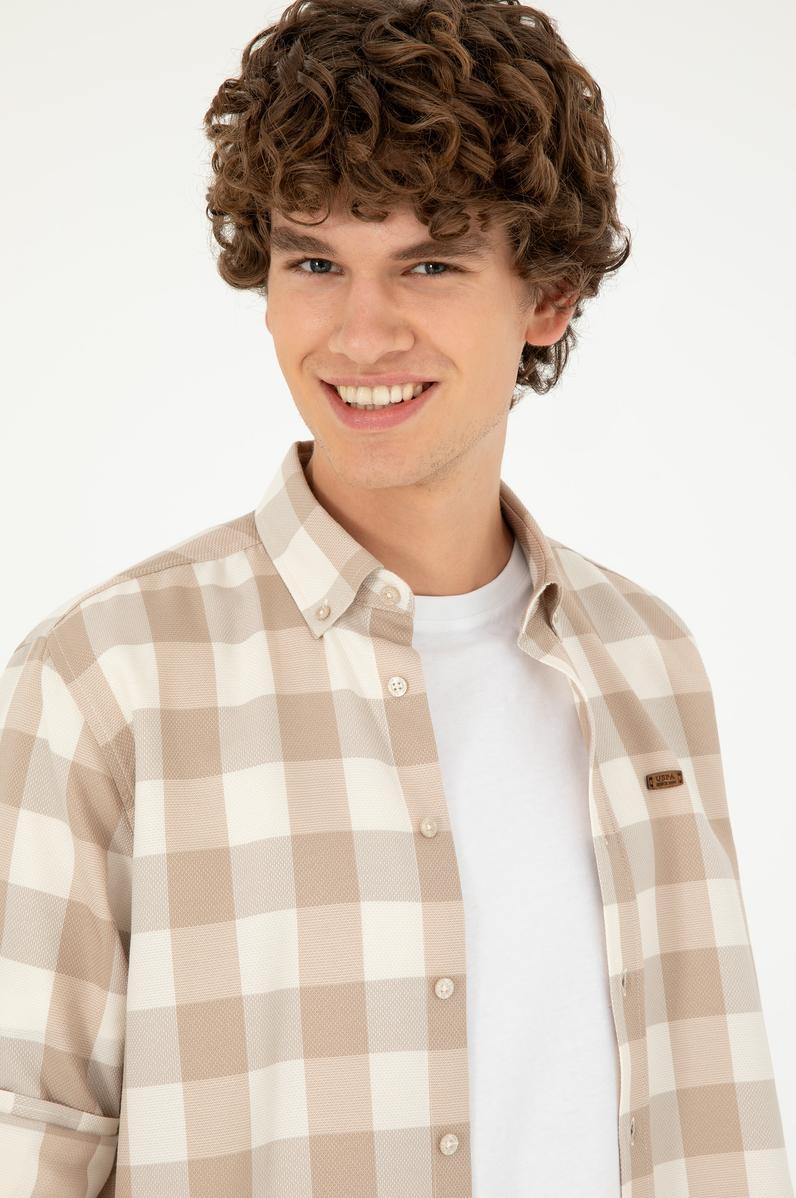 Erkek Taş Uzun Kollu Gömlek