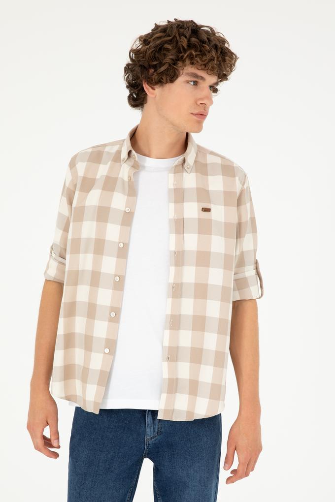 Erkek Taş Uzun Kollu Gömlek