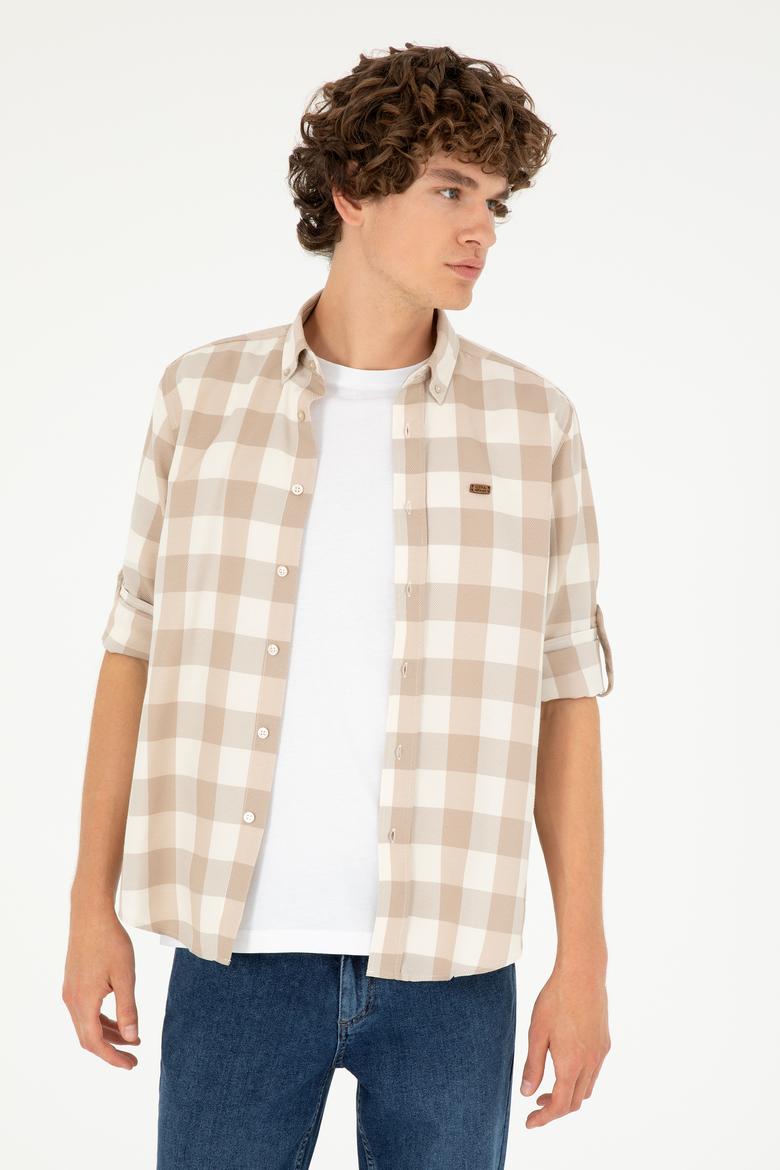 Erkek Taş Uzun Kollu Gömlek