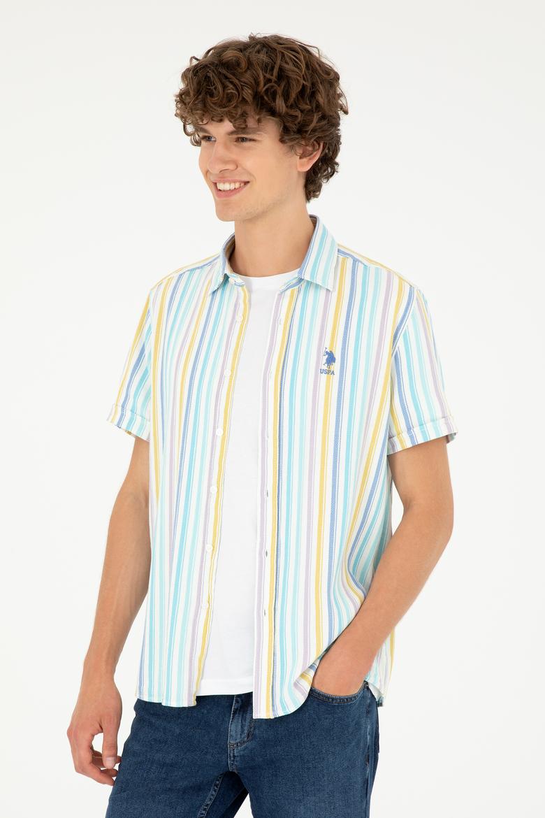 Erkek Saks Kısa Kollu Gömlek