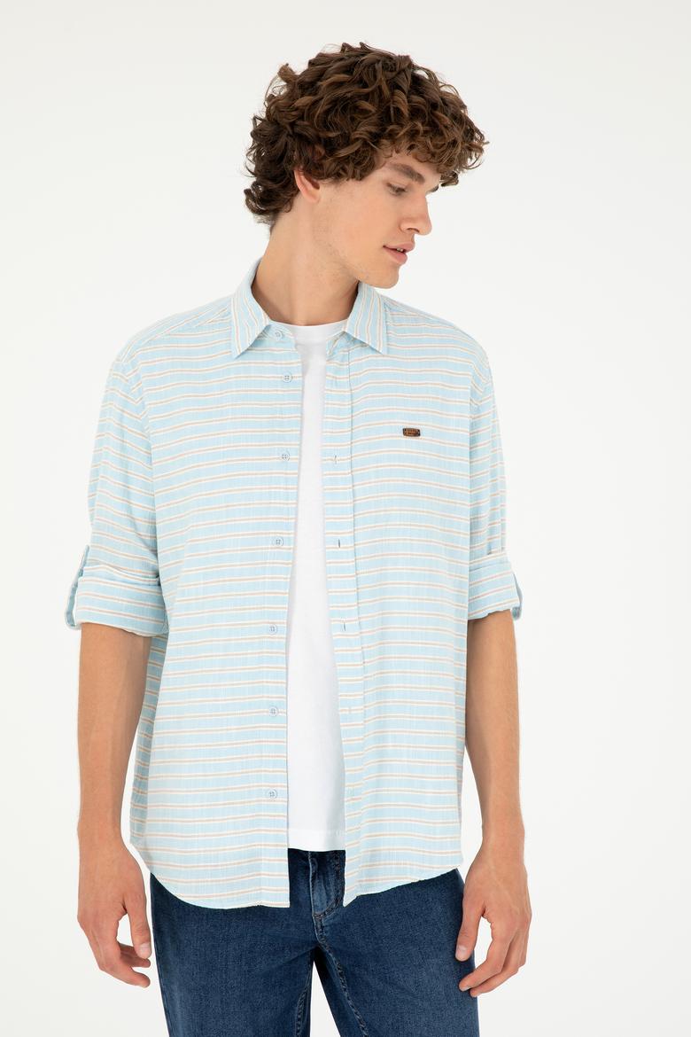 Erkek Mavi Uzun Kollu Gömlek - 50288676030