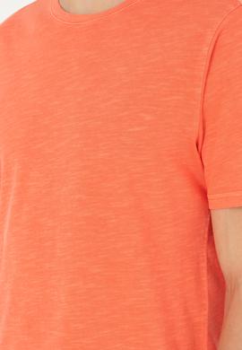 Erkek Regular Fit Bisiklet Yaka Nar Çiçeği Basic Tişört - 50279578051