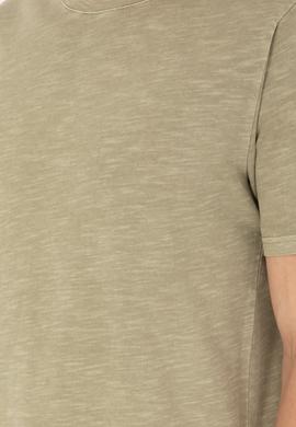 Erkek Regular Fit Bisiklet Yaka Haki Basic Tişört - 50279578011