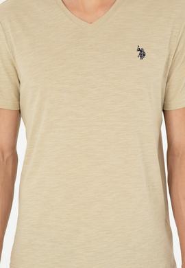 Erkek Açık Haki Basic Tişört - 50279618051