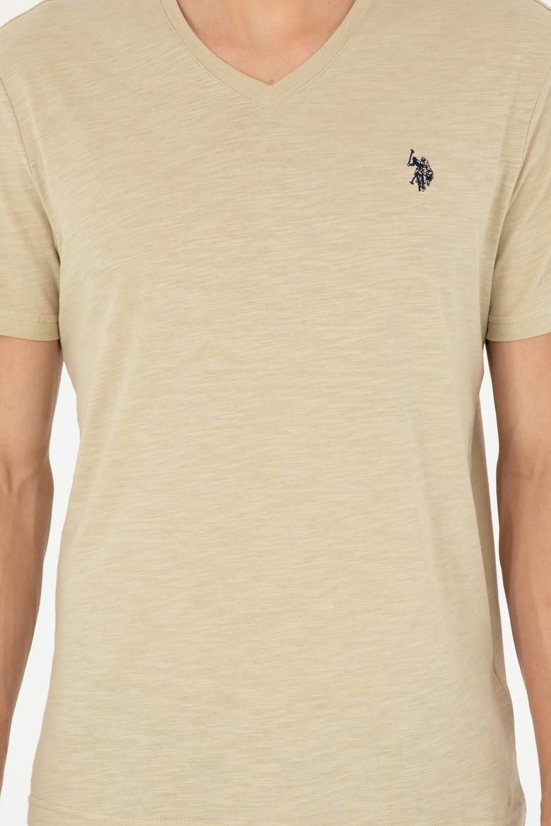 Erkek Açık Haki Basic Tişört - 50279618051