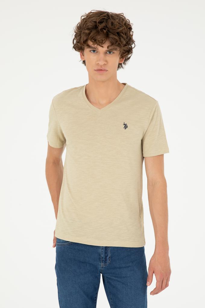 Erkek Açık Haki Basic Tişört