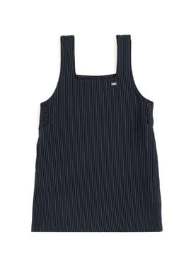 Kız Çocuk Lacivert Çizgili Jile Dokuma Elbise - 50293186004