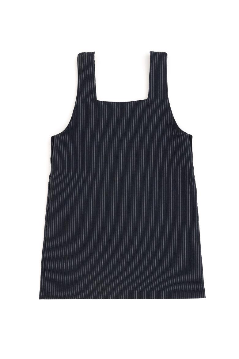 Kız Çocuk Lacivert Çizgili Jile Dokuma Elbise - 50293186004