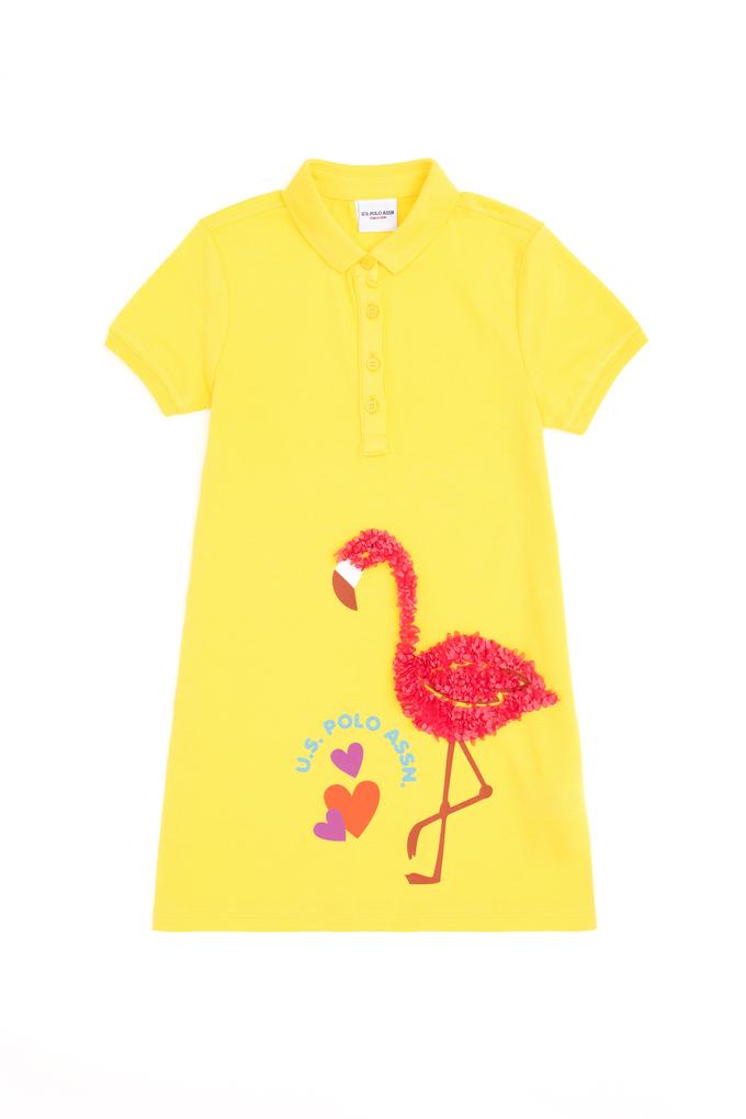 Kız Çocuk Sarı Örme Elbise