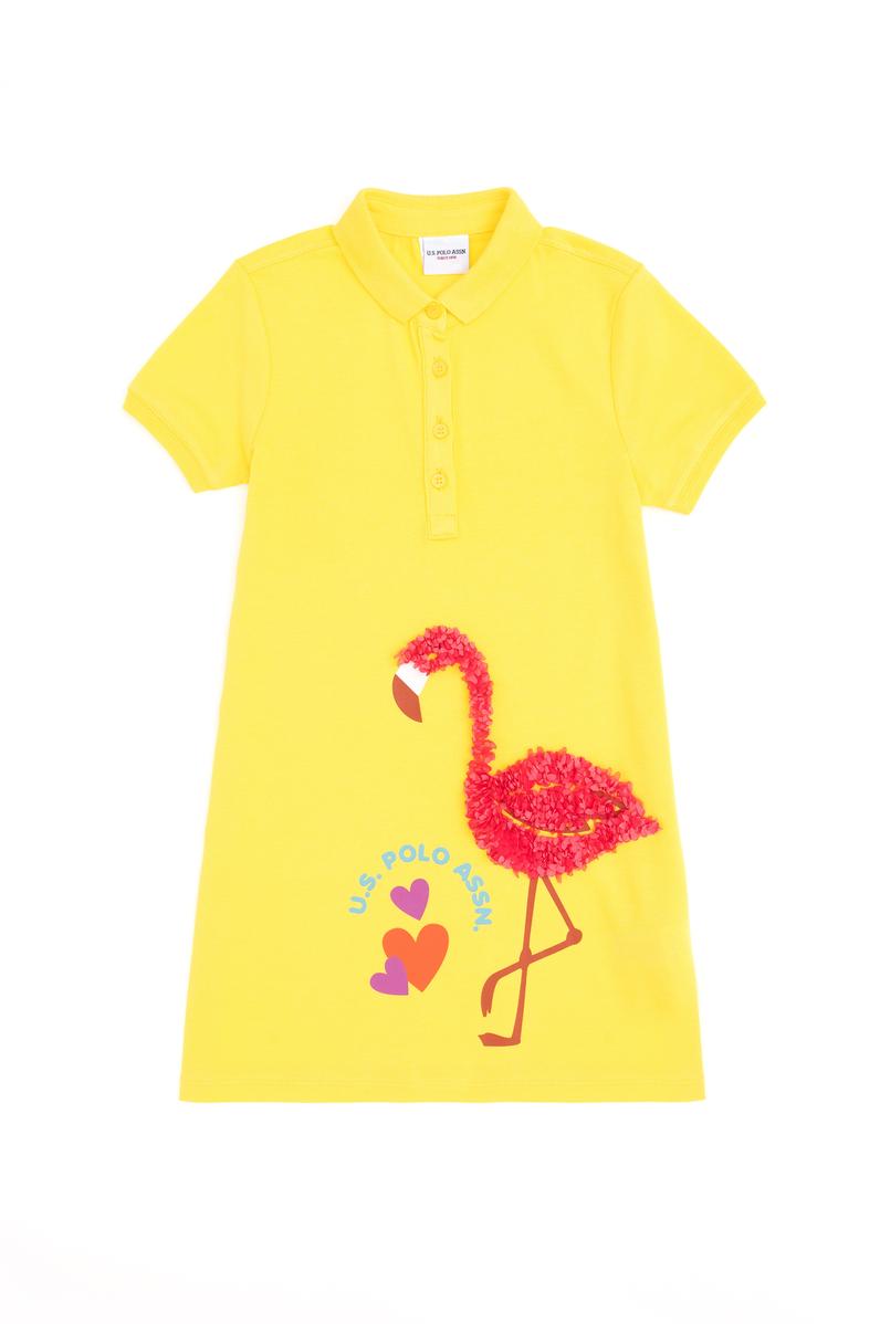 Kız Çocuk Sarı Örme Elbise