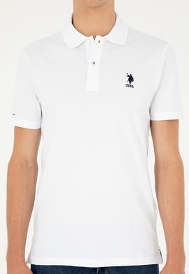 Erkek Slim Fit Polo Yaka Beyaz Basic Tişört - 50279581048